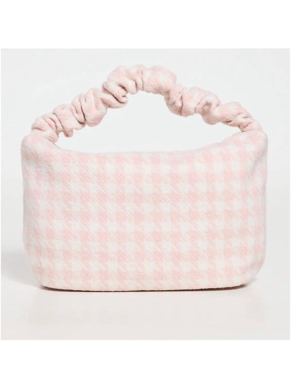 STONEY CLOVER LANE Pink Houndstooth Novelty Scrunch Handle Bag 🆕LIKE NEW🆕